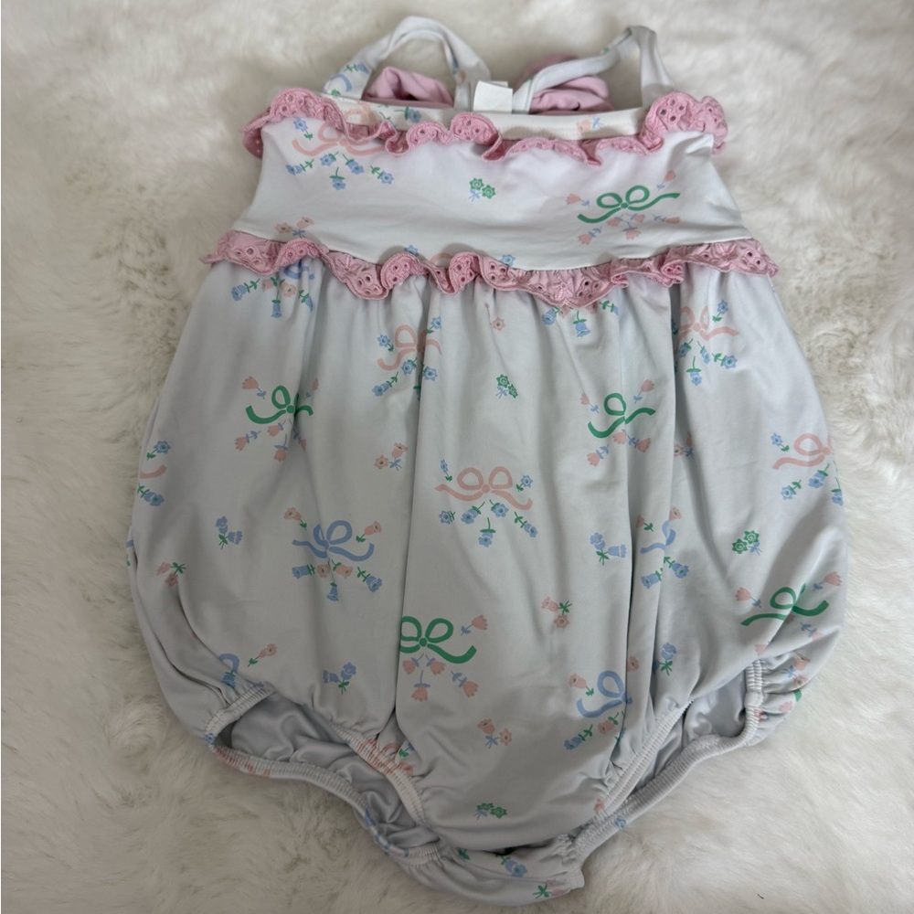 The Beaufort Bonnet Company Pink and White Bow print